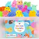 100 Pcs Party Favors & Squishy Toys Bulk for Kids 4-12, Fidget Toys Sensory Stress Relief Toys for Classroom Prizes, Christmas Stocking Stuffers, Birthday Goodie Bags & Teacher Supplies