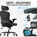 TRALT Office Chair - Ergonomic Office Chair with Back Support, Computer Chair - Home Office Desk Chair, 330 lbs Wide Seat Big and Tall Office Chairs with Headrest, Comfy Desk Chairs (Black), 22 in x 25 in x 50 in
