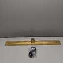 Linear Shower Drain, 28 inch Gold Drain with Tile Insert 2-in-1 Panel, Brushed 304 Stainless Steel Gold Shower Floor Drain, Linear Drain with Hair Strainer and Adjustable Feet
