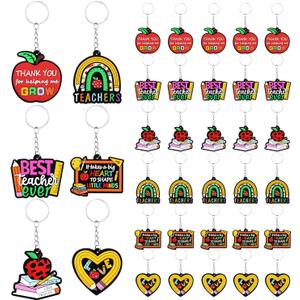 36 PCS Back to School Teacher Gifts Teacher Keychain Bulk Back to School Teachers Appreciation Gifts in Bulk Thank You Key Chain Meet the Teachers Gift for Students