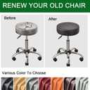 FUANGUI Bar Stool Covers Round Set of 2, Waterproof PU Seat Covers With Elastic Bands, Chair Covers Washable Cushion Slipcover for 12-15 Inch - Black