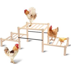 Chicken Perch, Natural Beech Wood Roosting Ladder, Chick Perch for Strong Wooden Roosting Bar for Poultry, Jungle Gym & Toys.