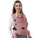 Baby Carrier Newborn to Toddler 7-45 lbs with Natural Material, Ergonomic Design,Versatile and Adjustable,Hands Free for Moms&Dads, Pink