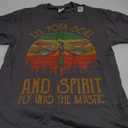 Let Your Soul And Spirit Fly Into The Mystic Dragonfly Retro T-Shirt (Small, Grey)