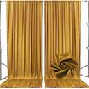 10ft x 10ft Gold Backdrop Curtains for Parties, Fabric Satin Background Curtain with Rod Pockets for Weddings, Birthday, Baby Shower, Photography, Graduation Party Backdrop Drapes, 2 Panels