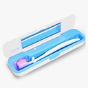 UV Toothbrush Sanitizer and Holder, Portable Travel Case and Cover, Toothbrush Cleaner Powered by AA Battery or USB-C, Fits Most Brushes