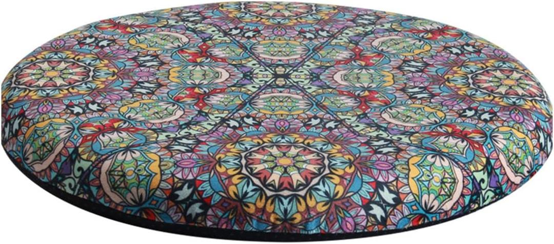 Round Memory Foam Seat Cushion 13 Inch, Round Bar Stool Cushion, Anti Slip Chair Pad, Detachable Circle Stool Cushion Machine Washable for Kitchen Dining Office Chairs High Stools Colorful Pattern