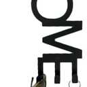 Sweet Home Wall Key Holder with 3 Hooks, Black Metal Decorative Key Hanger, 2 Installation Options