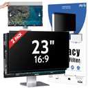 [2 Pack] 23 Inch Privacy Screen for Computer Monitor 16:9 Aspect Ratio, Eye Protection Anti Blue Light Glare Shield, 23inch Removable Black Blackout Anti Spy Desktop Security Private Filter