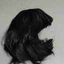 AGPTEK 13 Inches Straight Heat Resistant Short Bob Hair Wigs with Flat Bangs for Women Cosplay Daily Party - Black