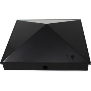 Black Plastic Pyramid True 8" x 8" (200mm x 200mm) Fence Post Cap with Pre-Drilled Holes (1)