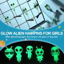 30 Pcs Mini Glow in the Dark Hair Clips Rave Hair Clips for Women Carnival Music Festival Holiday Party Supplies (Alien)