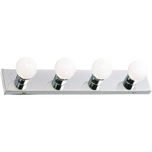 Design House Vanity Lighting, Steel Construction, 4 Vanity Lights, Dimmable, Uses four 60W Bulbs, Polished Chrome, 24.0 In. W x 4.3 In. H x 2.0 In. D, 500892 Design House Vanity Lighting, Steel Construction, 4 Vanity Lights, Dimmable, Uses four 60W Bulbs, Polished Chrome, 24.0 In. W x 4.3 In. H x 2.0 In. D, 500892