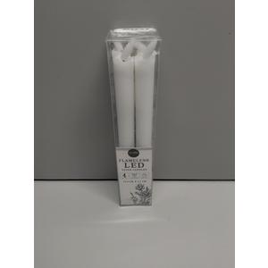 Core LED Wavy Taper Wax Candle White 24.5 cm x 2.2 cm, 4 pk