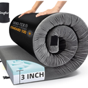 Kingfun 3 Inch CertiPUR-US Memory Foam Camping Mattress Pad, Waterproof Roll up Sleeping Pad, Thick Floor Sleeping Mats for Tent with Removable Travel Bag(Grey, Twin XL)