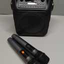 Karaoke Machine, Portable Bluetooth Speaker with 2 Wireless Microphones for Adults & Kids with Lights, Karaoke Microphone with PA System Supports USB/TF/FM/AUX for Home Party Home System Packages (Black)