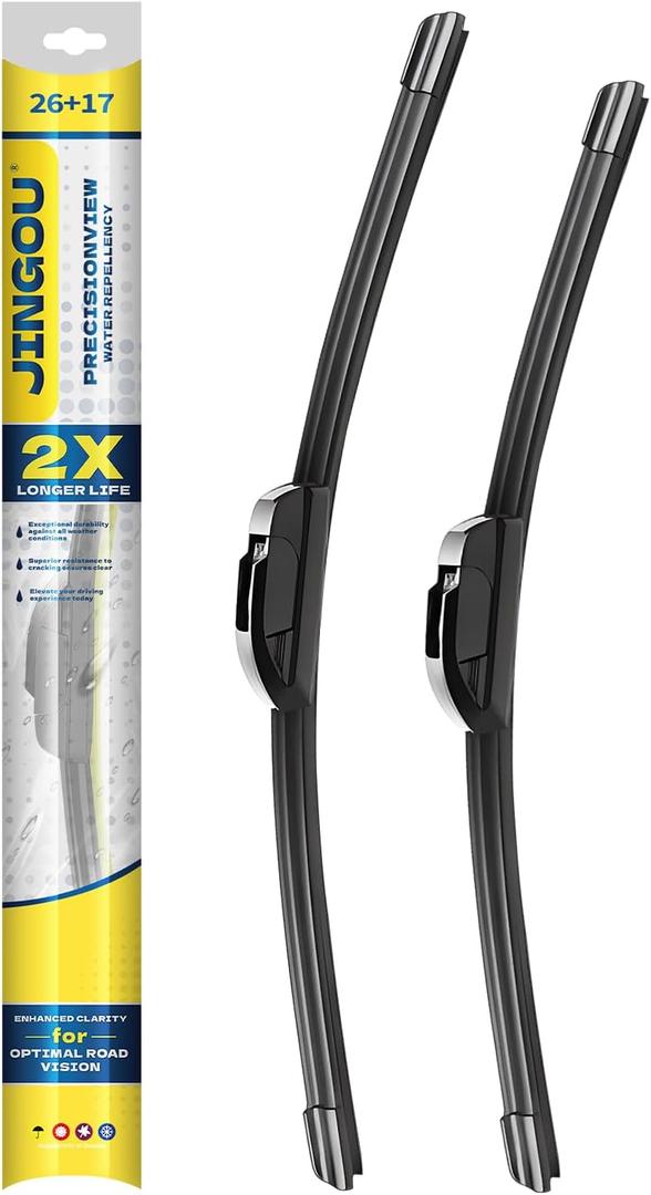 26''+17'' Front Windshield Wiper Blades Compatible with 2009-2014 Toyota Matrix OEM QUALITY Premium All-Season Automotive Replacement Wipers for My Car -Driver and Passenger Side (Pack of 2)