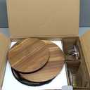 Stackable Space-Saving Set of 5 Nesting Glass Bowls with Bamboo Lids for Foodprep, Storage, Baking, Mixing & Cooking, Microwave & Oven Safe BPA Free Heat Resistant Inert Borosilicate Glass