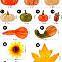 2 x 20pcs Halloween mini Artificial Craft Fake Pumpkin DecorFall Decorations with Pumpkins Acorn Pinecones Sunflowers for Halloween Fall Thanksgiving Decor Set Dining Table Living Room Party