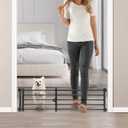 Malier Indoor Dog Gate with Door, 26-41" Extra Wide Full Metal Pet Gate Short Dog Gate for Stairs, Pressure Mount 10'' Tall Small Puppy Low Gate Easy Step Over for Doorways