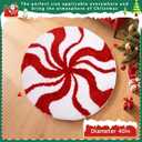 Bathroom Rugs, Candy Bath Mat Decor, Cute Round Mat Tufted Carpet Non Slip, Soft Floor Carpet for Living Room Bedroom, Holiday Doormat Room Decor Red Rug 40 Inch