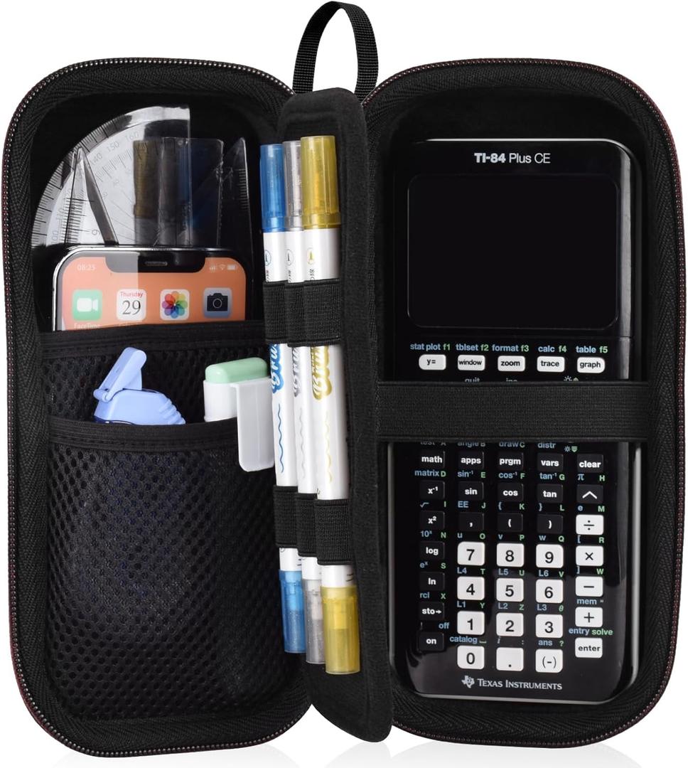 Hard Graphing Calculator Case Compatible with Texas Instruments TI-84 Plus CE/TI-84 Plus/TI-Nspire CX II CAS/TI-Nspire CX II/TI-83 Plus/TI-85/TI-86/TI30xs/TI36X Pro/TI 34 Calculator - Black