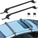 TeqHome Universal Roof Rack Cross Bars, 43-inch Aluminum Lockable Car Top Crossbars with Anti-Theft Lock, Adjustable Window Frame for Bare Roof Kayak Bike Rooftop Cargo Carrier Luggage 165 LBS Load