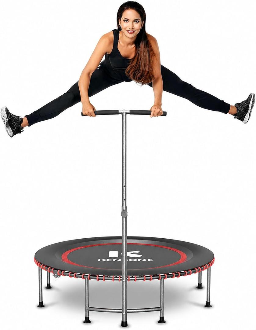 K KENSONE 40" Foldable Bungee Rebounder Trampoline for Adults with Bar