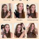 Large Curling Iron 2 Inch, Ceramic Long Barrel Hair Curling Wand, Hair Styling Tool, Dual Voltage, LCD Display, Black