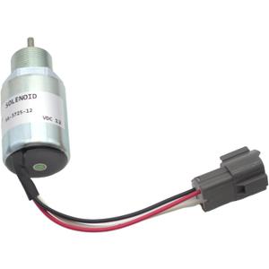 SA-3725-12 New 12V Fuel ShutOff Solenoid Valve Compatible with Mitsubishi L2E L3E S3L S4L K4N-D61KG Fit for Mahindra Max 28 Fit for Tractor EC13 EC15 EC15B EC20 EC20B EC25 EC30 Replacement 30A87-20402