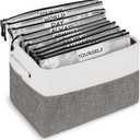 Board Game Storage Containers with 10PCS Zipper Bags, DIY Stickers and Adhesive, Board Game Organizers and Storage Bags for Board Games, Puzzles, Toys, Video Game, Craft Office Supplies (Gray)