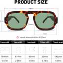 YDAOWKN Retro Square Aviator Sunglasses for Women Men Trendy Flat Top Sun Glasses UV Protection Vintage Shades (Black)