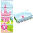 Shellwei Vinyl Nap Mat for Kids Preschool Daycare 52 x 20 x 1'' Kids Sleeping Folding Rest Mat for Toddler Boys Girls Baby Classroom Home Travel(Castle)