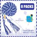 Woanger 8 Pcs Blue and White Graduation Cords 67 Inch Honor Cords with Tassel and 2026 Year Charm Graduation Decoration for College Students Bachelor Master Doctor Grad Decor