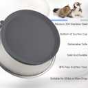 Nicelock Stainless Steel Dog Bowl | Set of 2, Metal Dog Bowls with Suction Base, Rubber Bottom & Premium Material & Easy Clean (Gray-2 Pack)