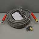 RIDGE WASHER Pressure Washer Hose 50 Feet X 3/8 Inch for Hot and Cold Water, with M22 14 mm to 3/8 Inch Quick Connect, 4000 PSI
