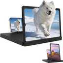 Big Screen Phone Magnifier,Screen Magnifier for Cell Phone,HD Screen Expander for Movies and Videos, Portable Magnifying Screen for Travel,Screen Magnifier Compatible with All Phones (14in, Black)