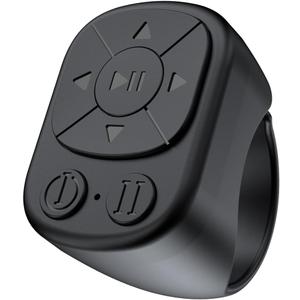 5 x TikTok Scrolling Ring - Remote Control for TikTok, Bluetooth Page Turner Ring Scroller for iPhone iPad, Camera Shutter Short Video and Music Remote Controller, iOS Android Phone Compatible (BLACK)
