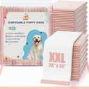 XXL Dog Pee Pads 36"x36" Extra Large Pink Puppy Pads, 6-Layer Super Absorbent & Leak-Proof Potty Training Pads, 35 Count Pet Pads for Cats, Rabbits & Small Animals
