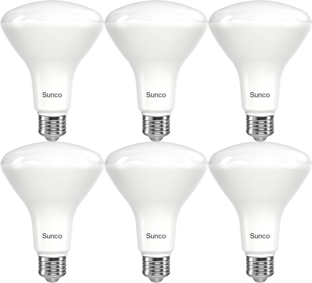 Sunco 6 Pack BR30 LED Bulbs, High Output 1200 Lumens, Indoor Flood Lights, 11W Equivalent 65W, 4000K Cool White, E26 Base, Interior Dimmable Recessed Can Light Bulbs. (4000k Cool White)