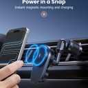 Long-arm Wireless Magnetic Car Phone Holder Mount with Cooling Fan & RGB Lights, 15W Fast Charging Auto-Rotate Charger for iPhone 17/16/15/14/13/12 S25 Samsung Google, Car Air Vent Mount