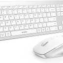 seenda Bluetooth Keyboard and Mouse, COE300 Wireless Keyboard Mouse Combo, 3 Multi-Device Connection Full Size Ultra-Slim Keyboard with Number Pad for Windows/Mac,White & Silver