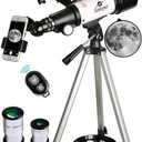 Gskyer Telescope, 70mm Aperture 400mm AZ Mount Astronomical Refracting Telescope for Kids Beginners - Travel Telescope with Carry Bag, Phone Adapter and Wireless Remote.