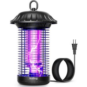 Buzbug LED Bug Zapper Indoor Outdoor, 10 Years Lifespan, 6.5ft Power Cord, IPX4 Waterproof, High-Voltage, Mosquito Zapper, Fly Trap Mosquito Trap, Fly Killer Fly Zapper -MO008C (New Black)