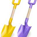 Kids Garden Tool Shovels Toys, 16" Long Kids Beach Spades Sand Shovels Toys for Adults Gardening Tools Garden Kit Travel Sandbox Toy Sturdy Snow Scoop Durable Wood Handle Spade for Digging Sand Snow