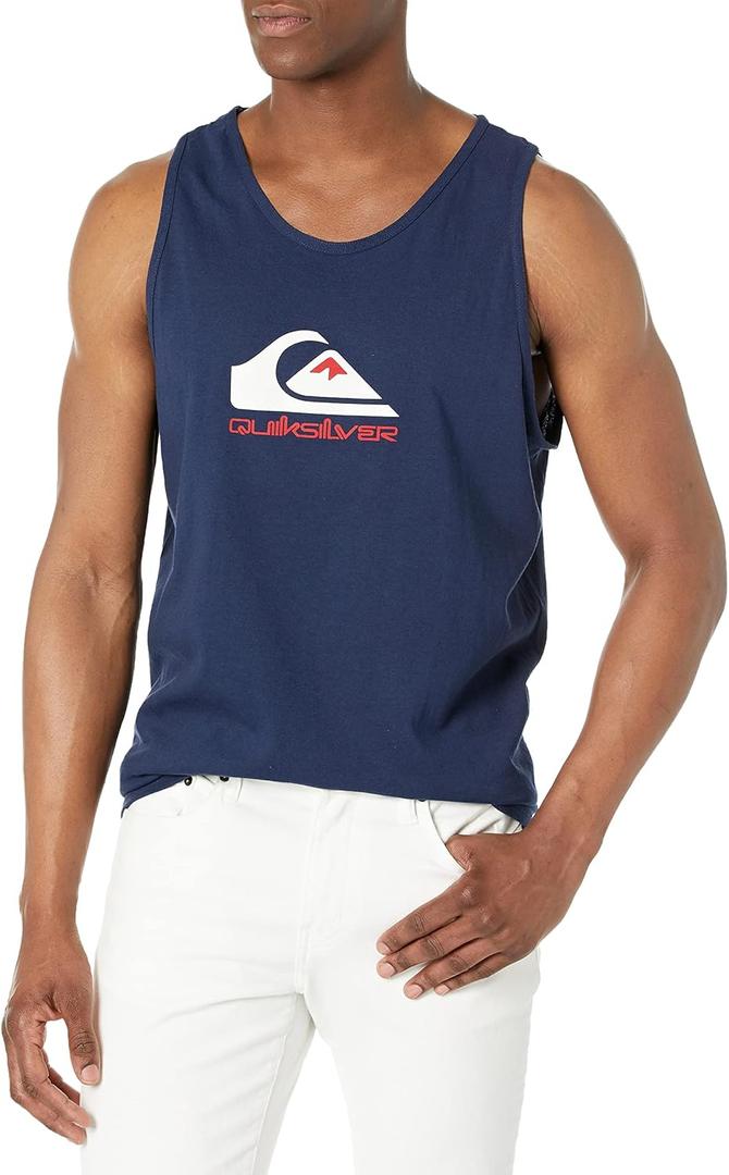 Quiksilver Men's Mw Logo Sleeveless Tank Top Tee Shirt (Large, Navy Blazer) Quiksilver Men's Mw Logo Sleeveless Tank Top Tee Shirt (Large, Navy Blazer)