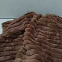 decorUhome Summer Cozy Faux Fur Throw Pillow Covers 16x16 Set of 2 Decorative Soft Plush Striped Modern Farmhouse Boho Couch Pillow Cases with Velvet Back for Sofa Bed Living Room, Aqua