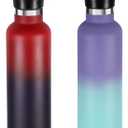 Neihepal 24oz Insulated Water Bottles Bulk 2 Pack,Stainless Steel Double Wall Sport Bottle with Straw Lid,Metal Reusable Thermoses Cup with Hand Cap for School, Cyclists, Hikers, Gift (Assorted, Set of 2)