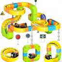 3D Gravity-Defying Electric Magnetic Train Set  105PCS Modular Reconfigurable Race Track Kit, STEM Educational Building Toy for Kids 3-12, Safe & Durable for Boys Girls