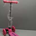 Kids Mini Kick Scooter Toy w/Light-Up Wheels, Height Adjustable T-Bar, Foot Break - Pink